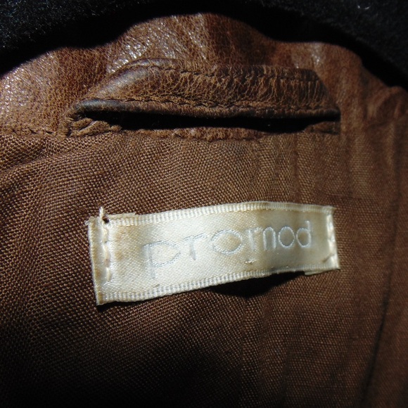 Promod Brown Leather Blazer - Picture 4 of 4